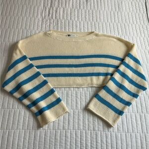 Zara Cream Ribbed Knit Sweater